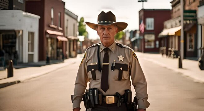 Sherriff man in a town.