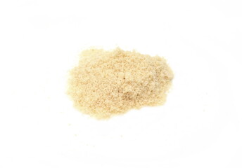 Almond flour pile isolated on white background
