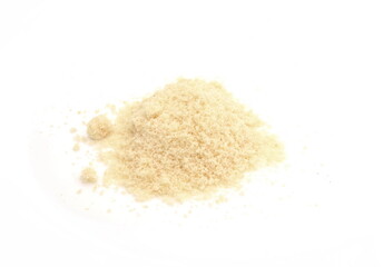 Almond flour pile isolated on white background