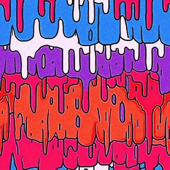 Fun dripping paint effect digital pattern with whimsical ink splodge graphic design. Playful summer party fun backdrop to wall and paper artwork in repeatable cover