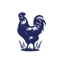 Chicken silhouette vector Clip art isolated design illustration