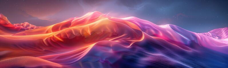 Obraz premium Brightly colored abstract painting of a woman's body in a mountain, Banner