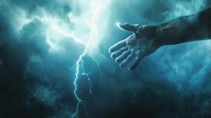 Hand Reaching From The Storm
