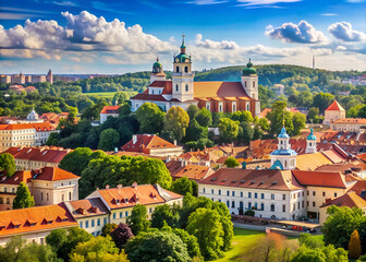 Lithuania, panorama of the city of Vilnius