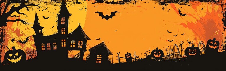 Eerie Halloween Night at the Spooky Haunted House