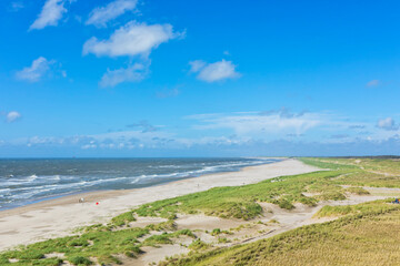 Beach and dunes at dutch North Sea coast