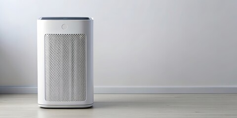 Air purifier on a clean white background, clean air, health, purification, technology, appliance, filter, fresh, indoor