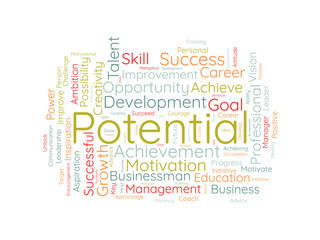 Obraz premium Potential wordcloud template. Business concept vector background.