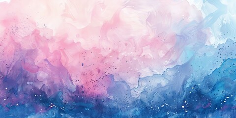 Fototapeta premium Abstract Watercolor Painting with Pink and Blue Hues