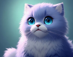 Fototapeta premium Blue kitten, fluffy cat, adorable feline, cute kitten, blue fur cat, playful cat, sweet cat, lovely kitten, blue kitty, charming cat, beautiful cat.