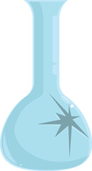 Cartoon drawing of a chemistry flask with a large crack illustrating a failed experiment