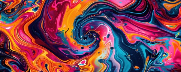 Abstract texture background with a psychedelic swirl pattern in bold, vibrant colors