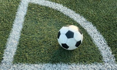 Soccer ball on corner point