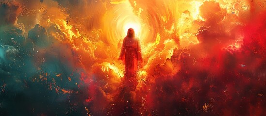 Divine Figure in a Fiery Sky