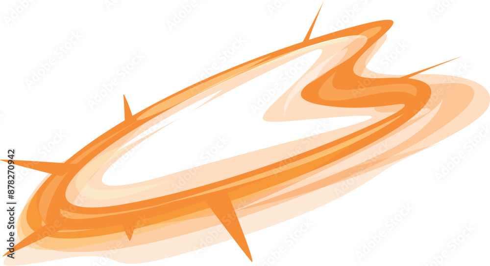 Poster orange swirl of energy creating a dynamic and explosive shape on a white background