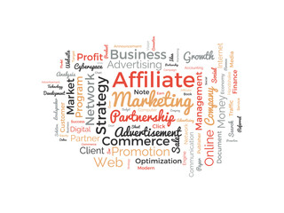 Affiliate Marketing wordcloud template. Business concept vector background.