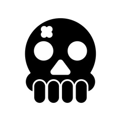 skull robot icon, silhouette vector isolated on white background. simple and modern design