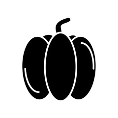 pumpkin icon, silhouette vector isolated on white background. simple and modern design