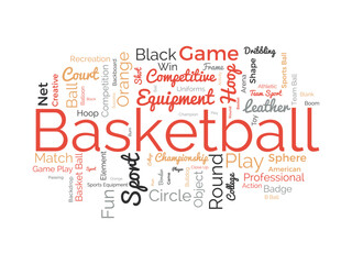 Basketball wordcloud template. Sport concept vector background.