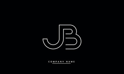 JB, BJ J, B Abstract Letters Logo Monogram