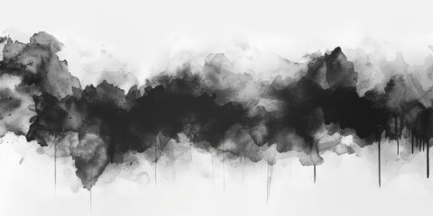 Abstract Black and White Watercolor Background