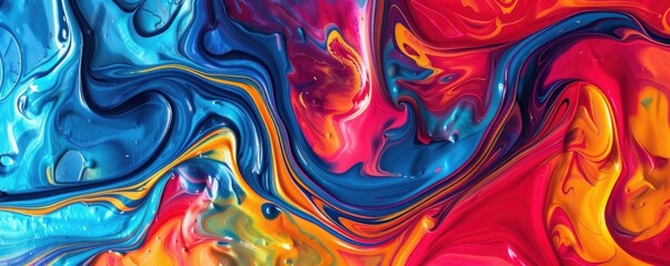Abstract texture background featuring a vibrant, swirling paint effect in bold, contrasting colors