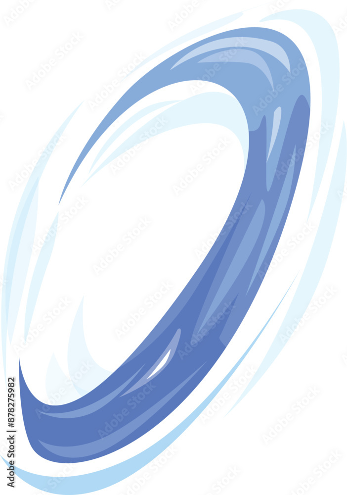 Poster abstract design element with blue circular shape rotating on white background