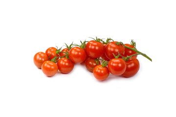 Cherry tomatoes isolated over white background