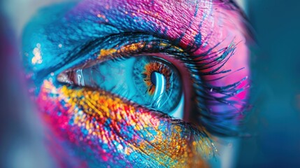 A Close-up View of a Colorful Eye