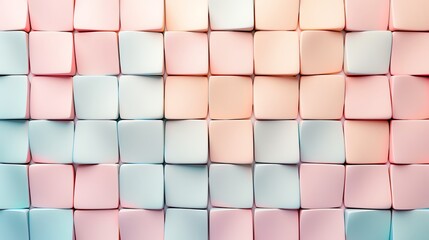 Abstract mosaic with pastel hues on a detailed background, focus cover all object, deep depth of field, no blur.