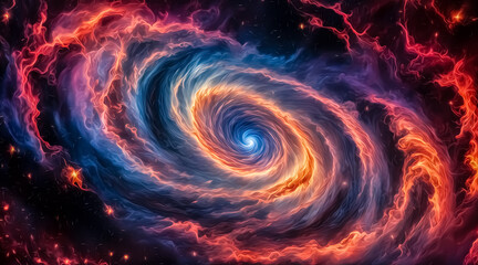 Vibrant Spiral Galaxy Artwork - Cosmic Beauty in Swirling Colors