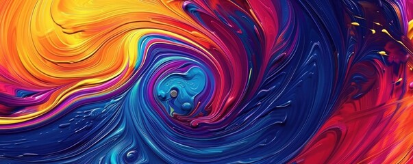 Abstract texture background featuring a vibrant, swirling paint effect in bold, contrasting colors