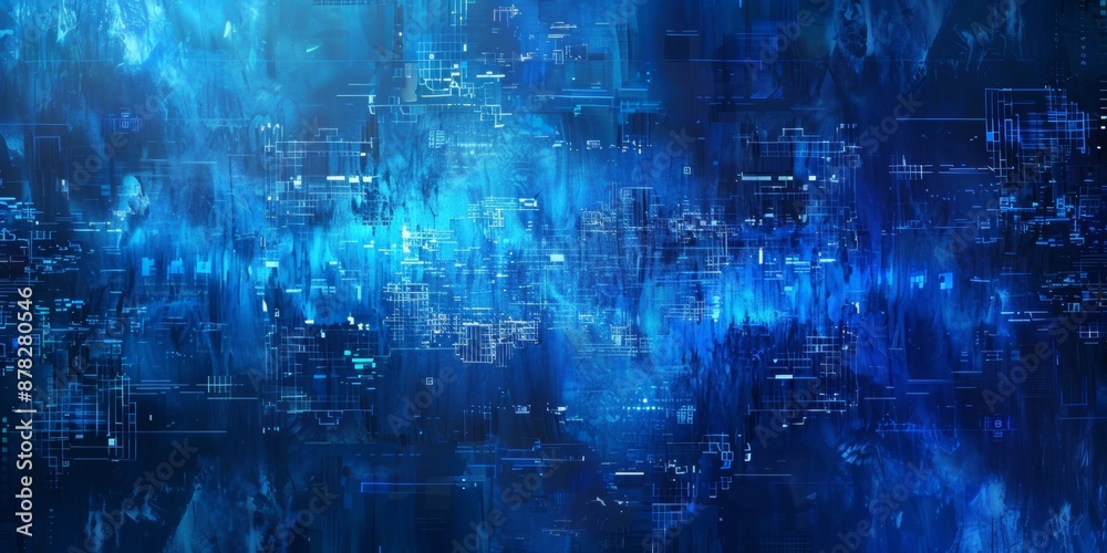 Canvas Prints blue technology digital texture background
