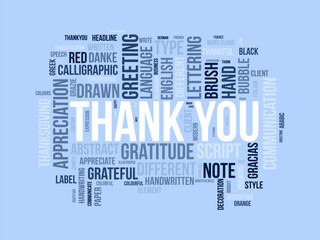 Fototapeta premium Thank You wordcloud template. Greeting concept vector background.