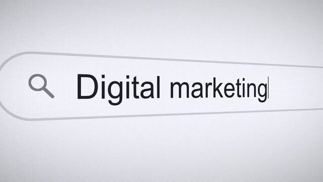 Searching Digital Marketing on the Internet, Computer Screen Macro
