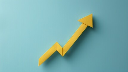 Paper craft art of an upward trending stock chart Stock Photo with copy space