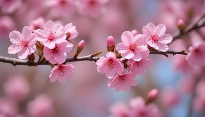 Fototapeta premium Beautiful pink flowers in spring season theme