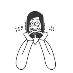 hand drawn doodle person with terrified face