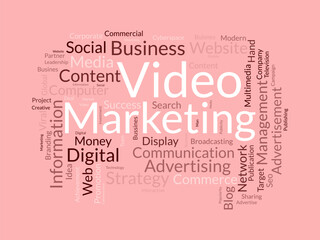 Video Marketing wordcloud template. Business concept vector background.