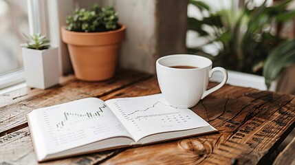 Investment portfolio flat lay with paper bonds stocks and market trend lines Stock Photo with copy space