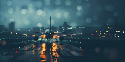 Background concept for travel airplane and bad weather