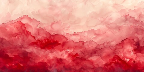 Fototapeta premium Abstract Red and Pink Watercolor Painting