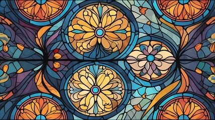 Abstract background illustration stained glass pattern colorful