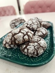 chocolate chip cookies on plate