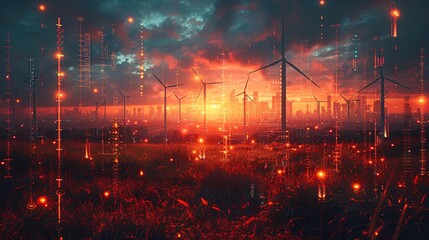 Fototapeta premium Conceptual image depicting the rise in energy prices, highlighting the increasing costs of energy and the shift towards sustainable alternatives and renewable resources to combat these challenges