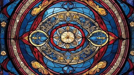 Abstract background illustration stained glass pattern colorful