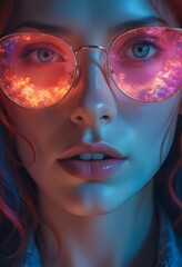 Portrait of a woman wearing sunglasses