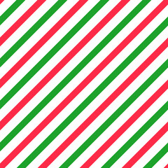 Obraz premium Christmas diagonal striped seamless pattern. Red and green stripes background.