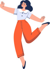 Woman Jumping in Joy