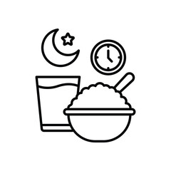 Sahur Pre Dawn Meal vector icon